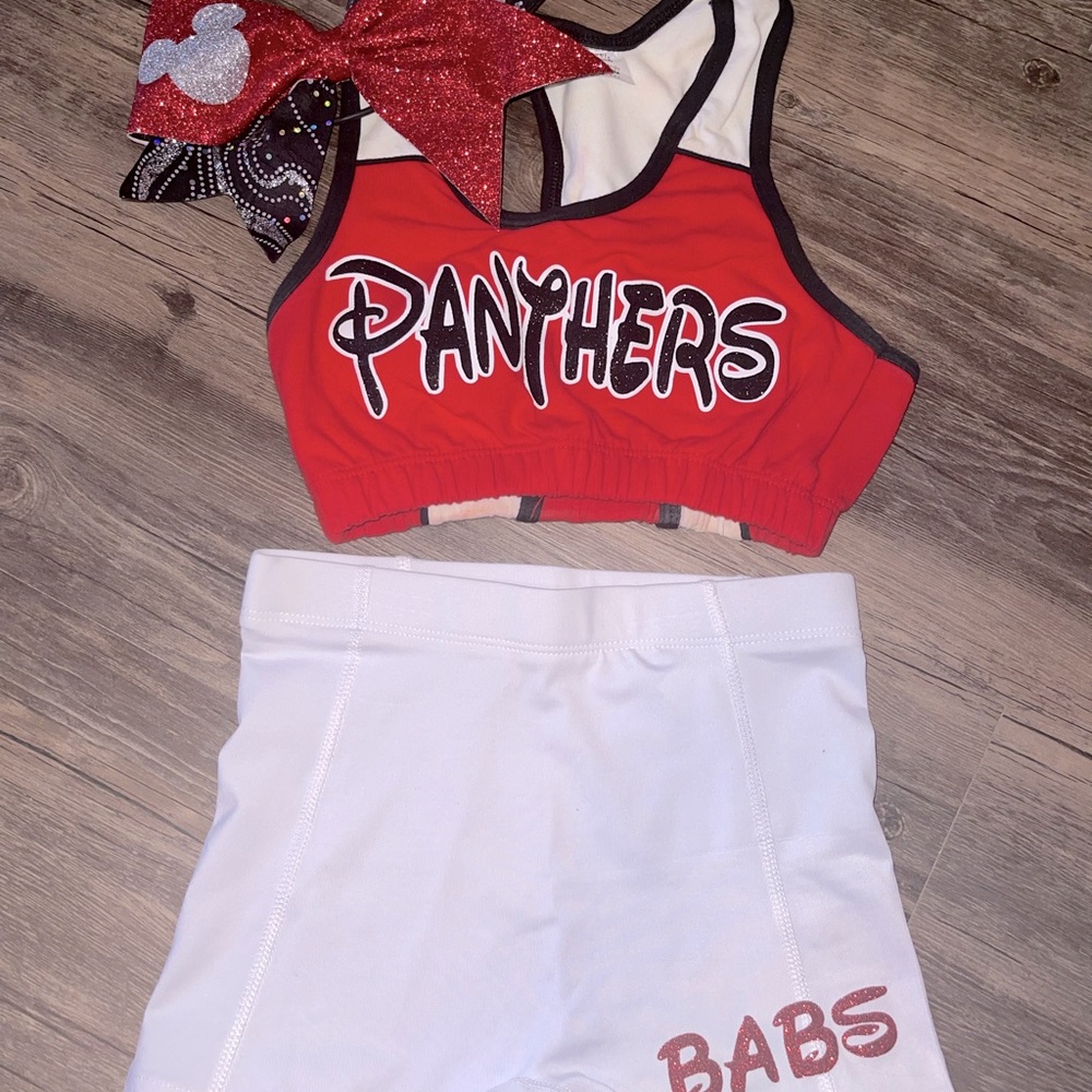 Cheer athletics panthers worlds sports bra set